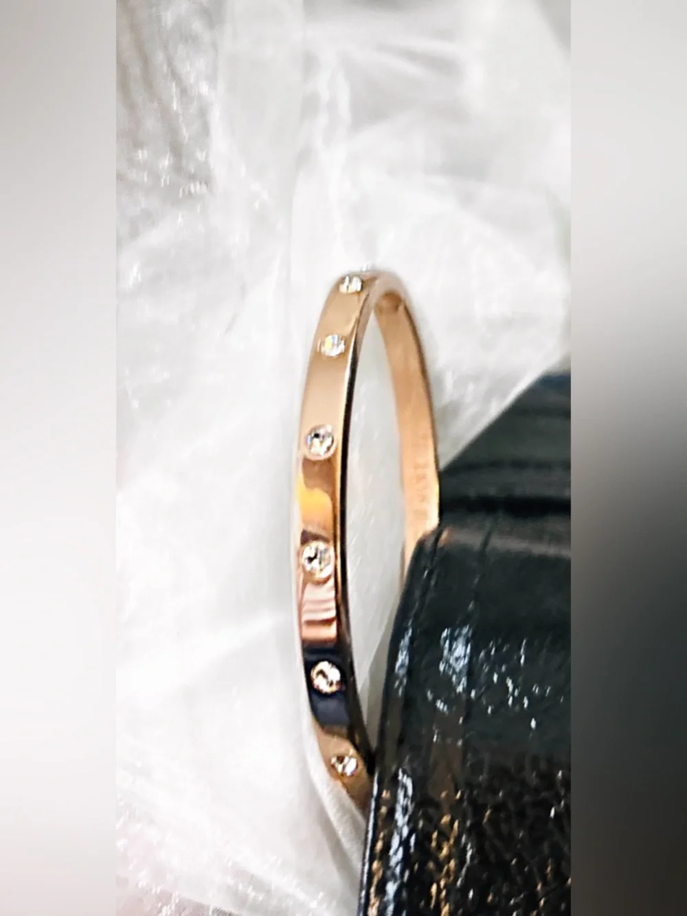*NWOT (bag included) kate spade Rose Gold Crystal-Studded Bangle - Picture 8 of 15